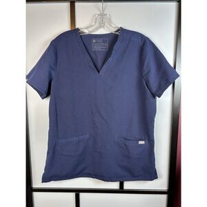 Figs Technical Casma Scrub‎ Top Navy Blue  Size Medium